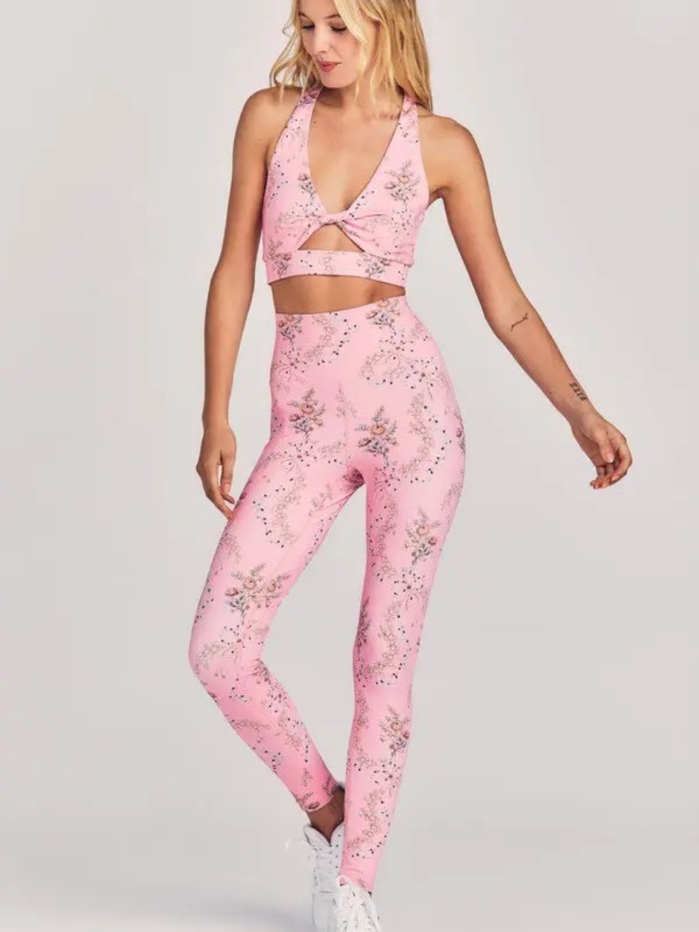 LoveShackFancy x Beach Riot Piper Floral Leggings & Bra Set Size XS
